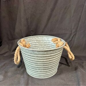 Hobby Lobby Galvanized Metal Bin with Rope Handles